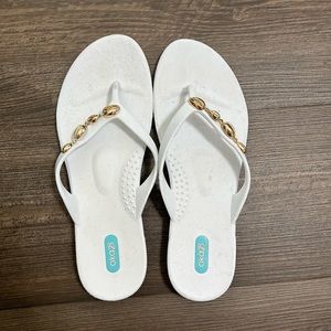 White OKA-B Flip Flops